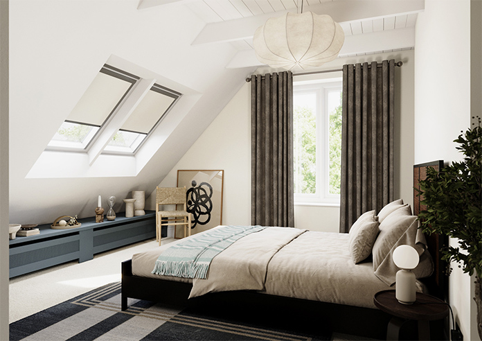 Chenille (Blackout) Eyelet, Latte - Ready Made Curtains - Image 8